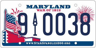 MD license plate 9AI0038
