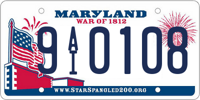 MD license plate 9AI0108