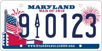 MD license plate 9AI0123