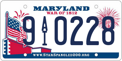 MD license plate 9AI0228