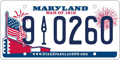 MD license plate 9AI0260