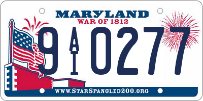 MD license plate 9AI0277