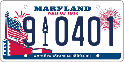 MD license plate 9AI0401
