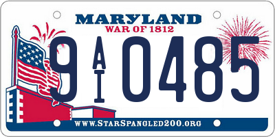 MD license plate 9AI0485