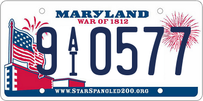 MD license plate 9AI0577