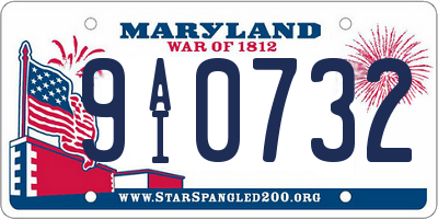 MD license plate 9AI0732