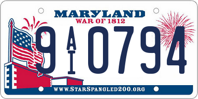 MD license plate 9AI0794