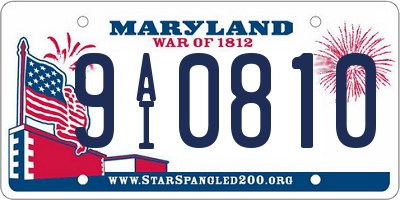 MD license plate 9AI0810