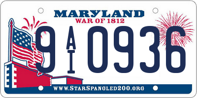 MD license plate 9AI0936