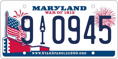 MD license plate 9AI0945