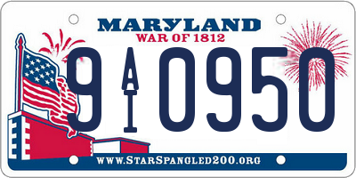 MD license plate 9AI0950