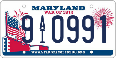 MD license plate 9AI0991