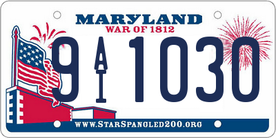 MD license plate 9AI1030