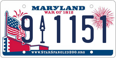MD license plate 9AI1151