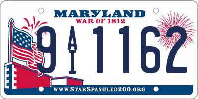 MD license plate 9AI1162