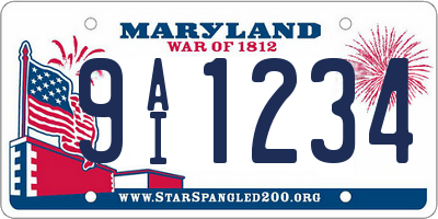 MD license plate 9AI1234