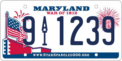 MD license plate 9AI1239