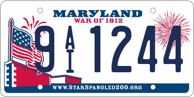 MD license plate 9AI1244