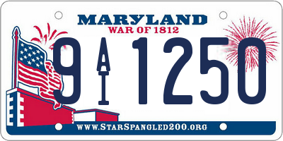 MD license plate 9AI1250