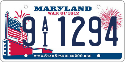 MD license plate 9AI1294