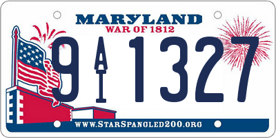 MD license plate 9AI1327