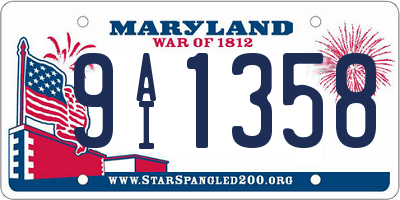 MD license plate 9AI1358