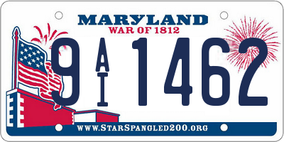 MD license plate 9AI1462