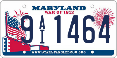 MD license plate 9AI1464
