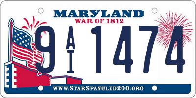 MD license plate 9AI1474