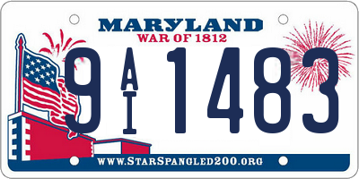 MD license plate 9AI1483