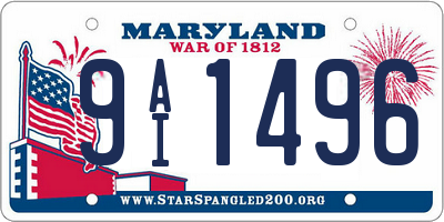 MD license plate 9AI1496