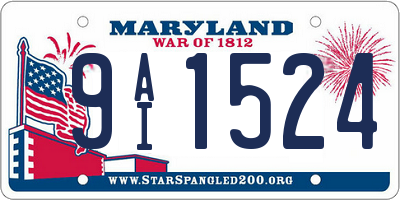 MD license plate 9AI1524