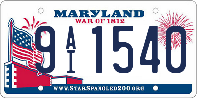 MD license plate 9AI1540