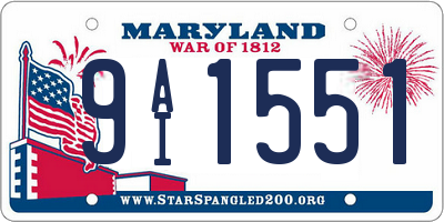 MD license plate 9AI1551