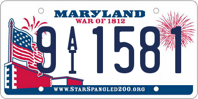 MD license plate 9AI1581
