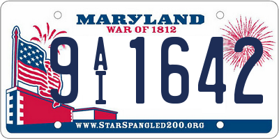 MD license plate 9AI1642