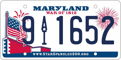 MD license plate 9AI1652