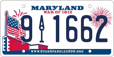 MD license plate 9AI1662