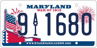 MD license plate 9AI1680