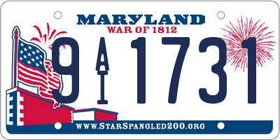 MD license plate 9AI1731