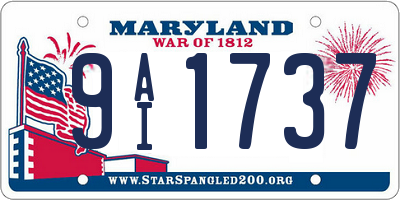 MD license plate 9AI1737