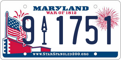 MD license plate 9AI1751