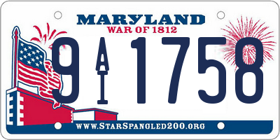 MD license plate 9AI1758