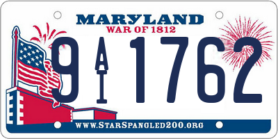 MD license plate 9AI1762