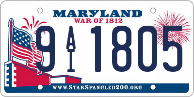 MD license plate 9AI1805