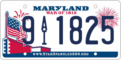 MD license plate 9AI1825