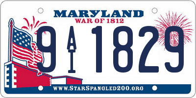 MD license plate 9AI1829