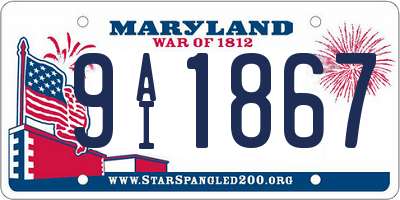 MD license plate 9AI1867