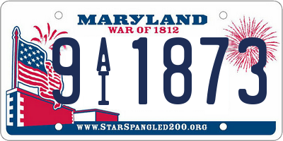MD license plate 9AI1873