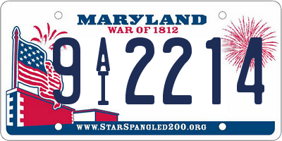 MD license plate 9AI2214